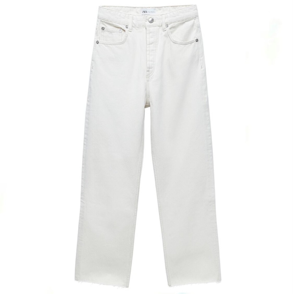 Zara White Straight Leg Jeans